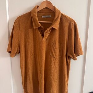 Men's Orange Terrycloth Shirt